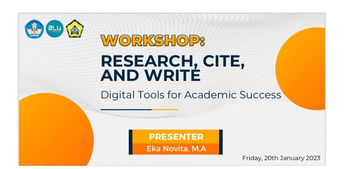 Workshop on Research, Cite, and Write: Digital Tools for Academic Success Workshop on Research, Cite, and Write: Digital Tools for Academic Success